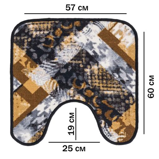 Коврик в туалет Taba 320-1 57х60 см серый (1521743)
