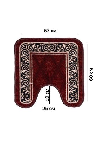 Коврик в туалет Taba 226-1 57х60 см бордовий (1521747)