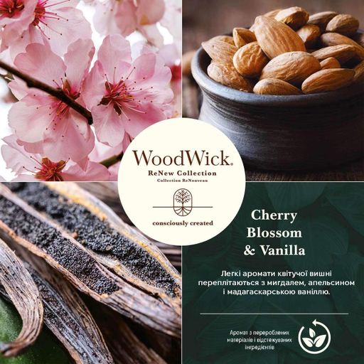 Свеча с ароматом цвета вишни Cherry blossom &amp; vanilla RENEW Woodwick (1726347E) (1521889)