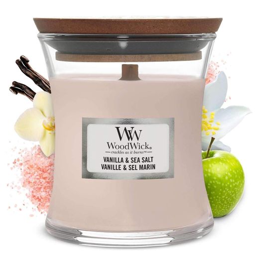 Ароматична свічка в склі Woodwick Mini Vanilla &amp; Sea Salt 85 г (98191E) (1521922)
