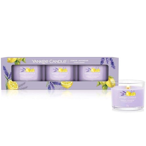 Подарочный набор из 3 свечей Mini Lemon Lavender Yankee Candle (1521943)