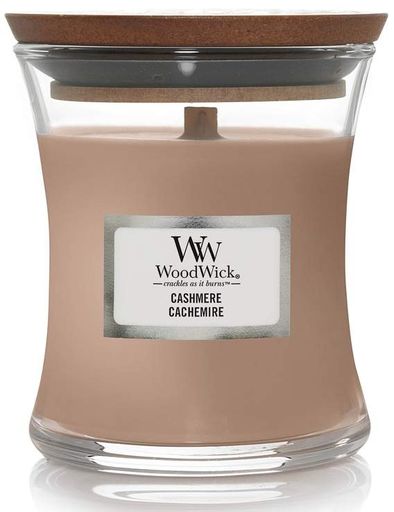 Ароматическая свеча с ароматом айвы, ириса и кедра Woodwick Mini Cashmere 85г (1521975)