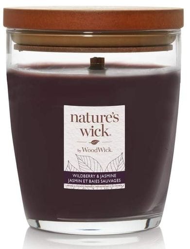 Ароматична свічка з ароматом диких ягід та жасмину Woodwick Nature’s Wick Wildberry &amp; Jasmine 284 г (1521985)