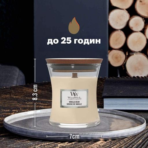 Ароматична свічка в склі Woodwick Mini Vanilla Bean 85 г (98112E) (1521994)