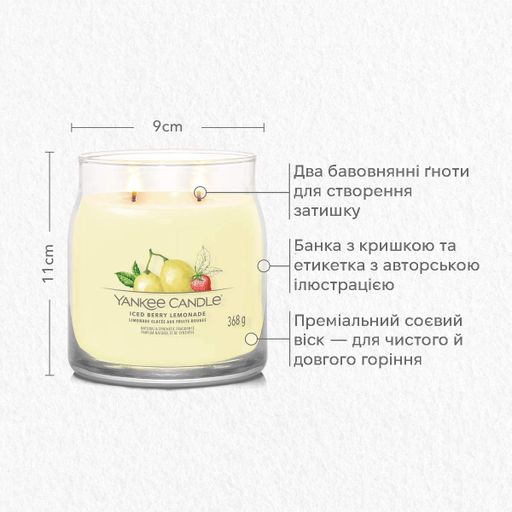 Ароматическая свеча Iced Berry Lemonade Medium Yankee Candle (1522012)