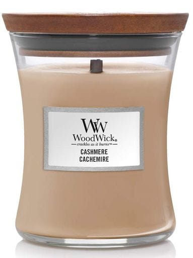 Ароматична свічка з ароматом айви, ірису та сандалу Woodwick Medium Cashmere 275г (1522057)