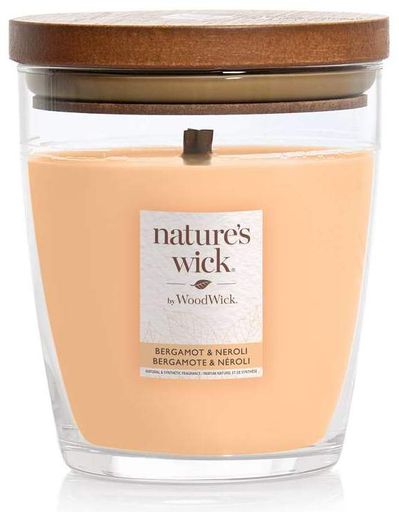 Ароматическая свеча с ароматом бергамота и нероли Woodwick Nature’s Wick Bergamot &amp; Neroli 284 г (1522061)