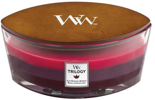 Ароматическая свеча в стекле с трехслойным ароматом Woodwick Ellipse Trilogy Sun Ripened Berries 453 г (76972E) (1522064)