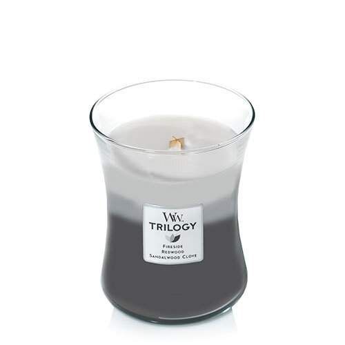 Ароматична свічка в склі з тришаровим ароматом Woodwick Medium Trilogy Warm Woods 275 г (92911E) (1522066)