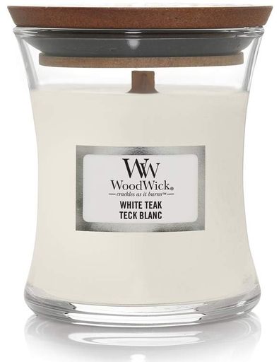 Ароматическая свеча с ароматом сандалового дерева и дуба Woodwick Mini White Teak 85 г (1522150)