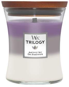 Ароматична свічка в склі з тришаровим ароматом Woodwick Medium Trilogy Amethyst Sky 275 г (1707527E) (1522221)