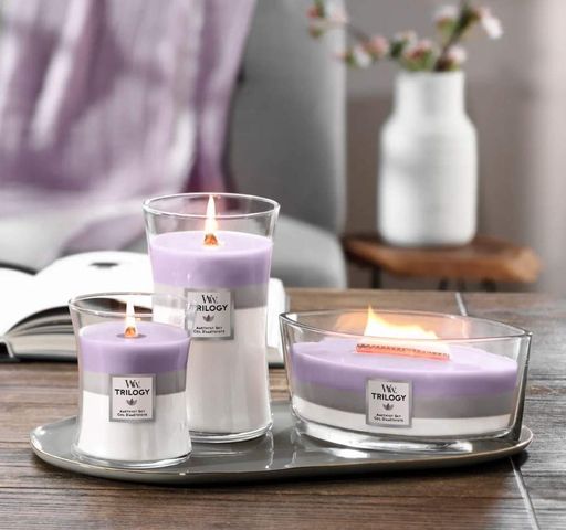Ароматична свічка в склі з тришаровим ароматом Woodwick Ellipse Trilogy Amethyst Sky 453 г (1707525E) (1522231)