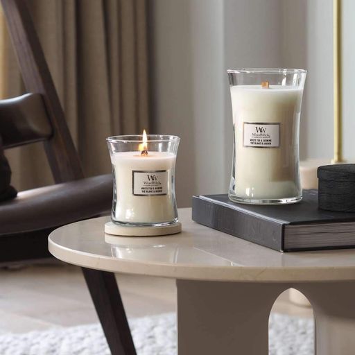 Ароматическая свеча в стекле Woodwick Large White Tea &amp; Jasmine 609 г (93062E) (1522240)