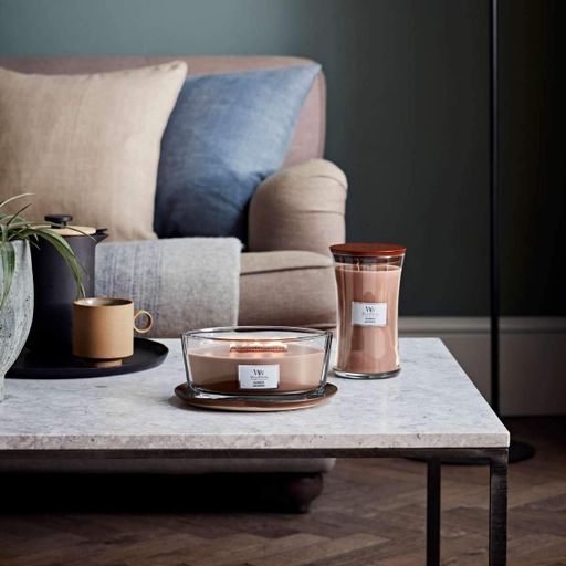Ароматическая свеча с ароматом айвы, ириса и кедра Woodwick Ellipse Cashmere 453г (1522246)
