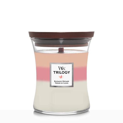 Ароматическая свеча в стекле с трехслойным ароматом Woodwick Medium Trilogy Blooming Orchard 275 г (1728626E) (1522288)