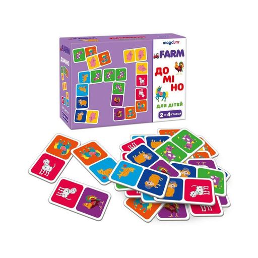 Животные развивающая игра Домино ME5032-22, 28 карточек Magdum Детская (1523596)