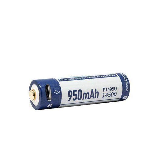 Акумулятор Keeppower P1495U 14500 3.6 V 950 mAh microUSB Синій з білим (1528371)