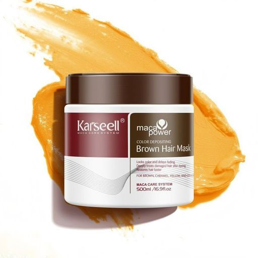 Маска для каштановых волос Karseell Maca Power Color Deposing Brown Hair Mask, 500 мл