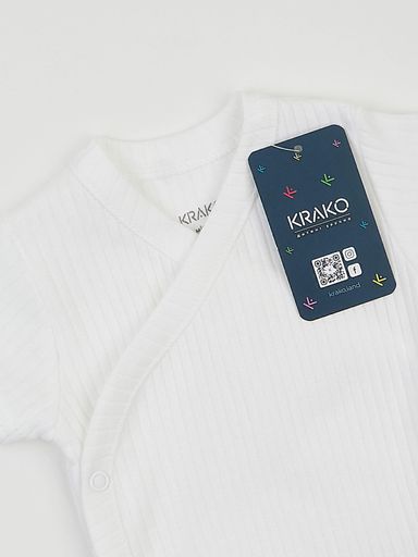 Детское боди для новорожденных с короткими рукавами KRAKO 6002B31 62-68 см Белый (2000070020463) (1536712)