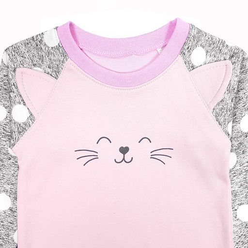 Дитяча піжама для дівчаток із принтом Happy Cat  110 см (1538032)