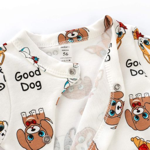 Чоловічок для немовлят на кнопках діагональна застібка Cute dogs  56 см (1540887)