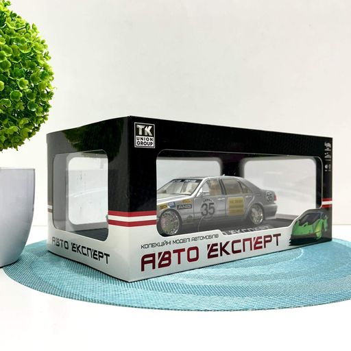 Машинка Авто Эксперт Mercedes-Benz S-Class W140 металлопластиковая 1:24 звук свет инерция открываются двери капот багажник Серая (1671-20) (1546655)
