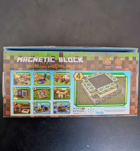 Дитячий магнітний конструктор No Brand Magnetic Block Майнкрафт 46 деталей Різнокольоровий (2104618516) (1550089)