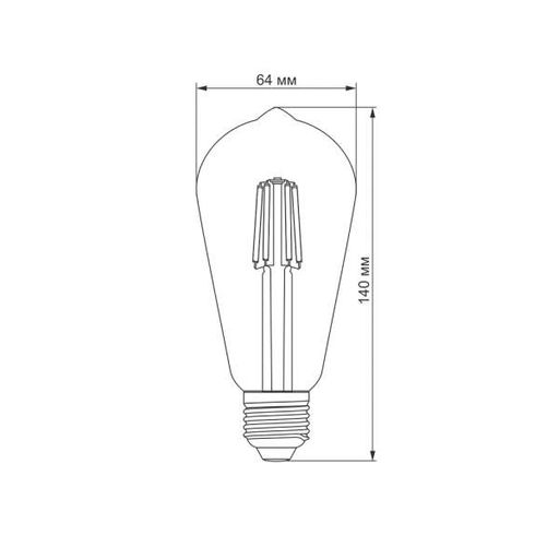 LED лампочка TITANUM Filament ST64 6W E27 2200K бронза (1551008)
