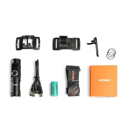 Портативный светодиодный поворотный фонарик VIDEX VLF-A244RH 600Lm 5000K с клипсой (800mAh сменный) (1551073)