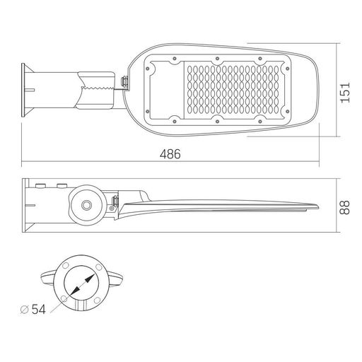 Консольный (уличный)поворотный светильник LED VIDEX 50W 5000K 220V (VL-SLе14-505) (1551145)