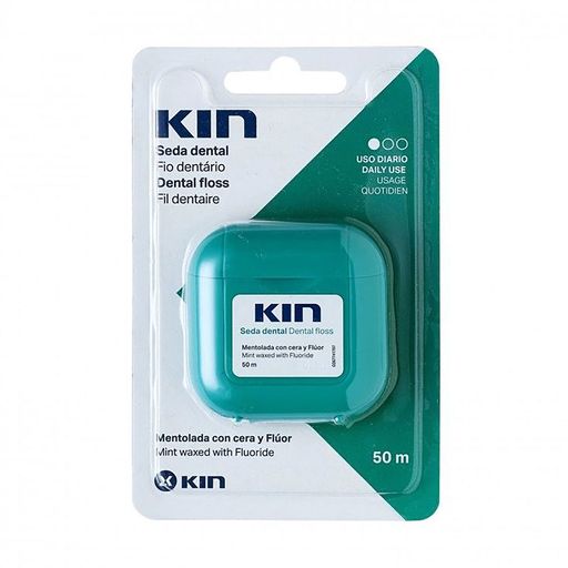 Зубна нитка Kin Dental Floss вощена, м'ята, 50 м