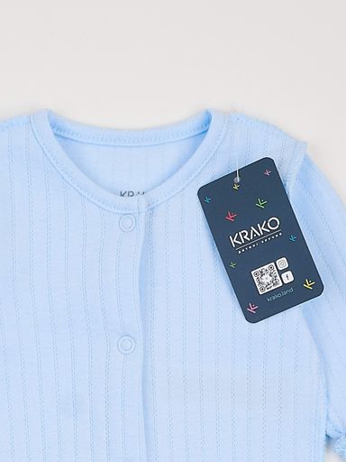 Детский человечек для новорожденных KRAKO Внешние швы 4031P11 56-62 см Голоубой (2000070020203) (1552885)