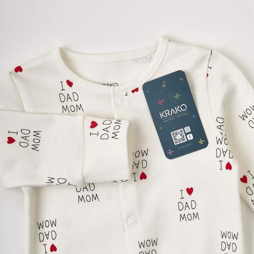 Чоловічок I LOVE MOM & DAD KRAKO 4036P21 50–56 см Білий (2000070014479) (1552906)