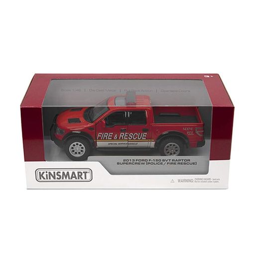 Металевий інерційний пікап Ford F-150 SVT Raptor Supercrew Police/Fire 5", відкриваються двері (1553685)