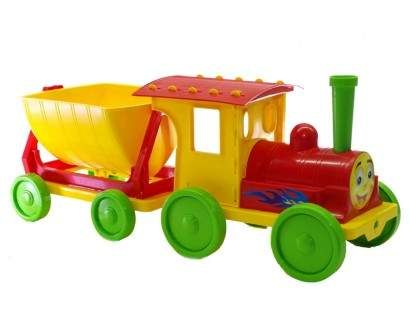 Поезд-конструктор Doloni-toys, 013115/3, с прицепом, красный (1553799)