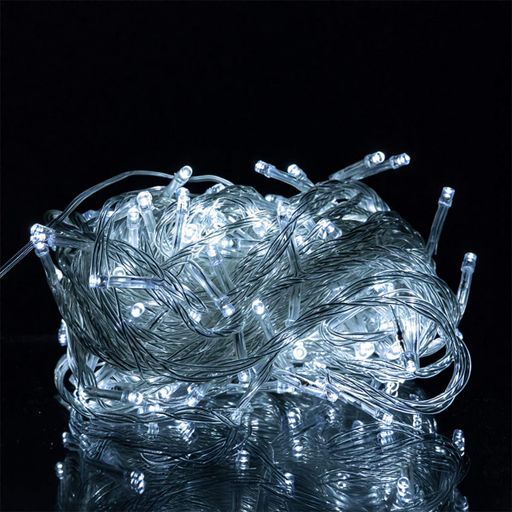 Гирлянда Нитка 180 LED 18 м прозрачный провод, белый Garlando W180LED18MWW (1562953)