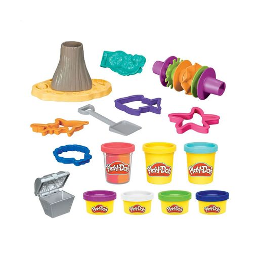 Набор для лепки Play-Doh Вулканическое приключение с сокровищами, от 3 лет, 7 баночек (F8789)