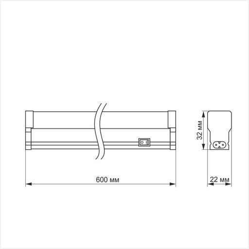 LED свiтильник лiнiйний 10W 60см 5000K 220V TITANUM (TL-T5-10065) (1565637)
