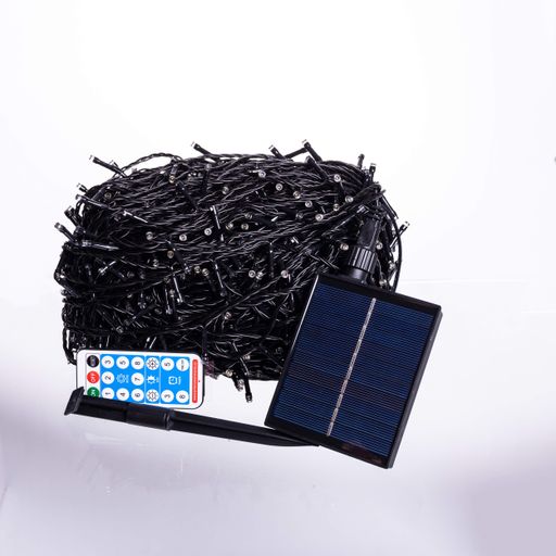 Гирлянда Нить уличная 1000 LED 100 м на солнечной батарее черная, желтый Garlando SB1000L100MBY (1568647)