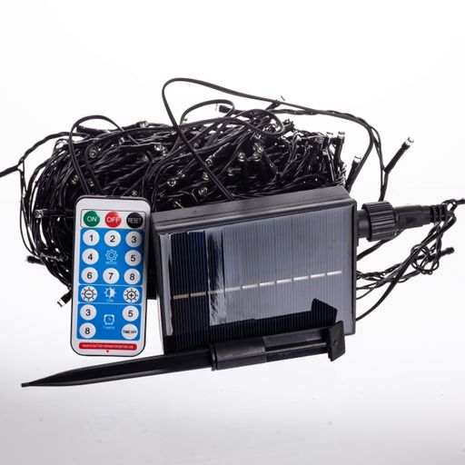 Гирлянда Нить уличная 300 LED 30 м на солнечной батарее черная, белый Garlando SB300L30MBW (1568649)