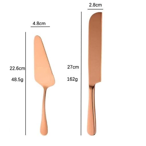 Лопатка и нож для торта розовое золото REMY-DECOR из нержавеющей стали набор для десертов и свадебного торта (1569938)