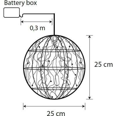 Украшение декоративное Luca Lighting Шар Серебряный D25 см 30 led (8718861660951) (1573838)
