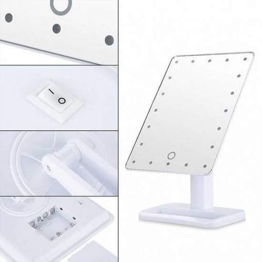 Настільне дзеркало з  16 LED підсвічуванням Large LED Mirror Pink (1575475)
