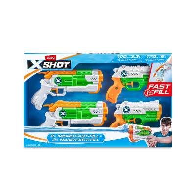 Игрушечное оружие Zuru X-Shot Набор водных бластеров Fast Fill Combo Pack 2 Micro And 2 Nano (11856R) (1575615)