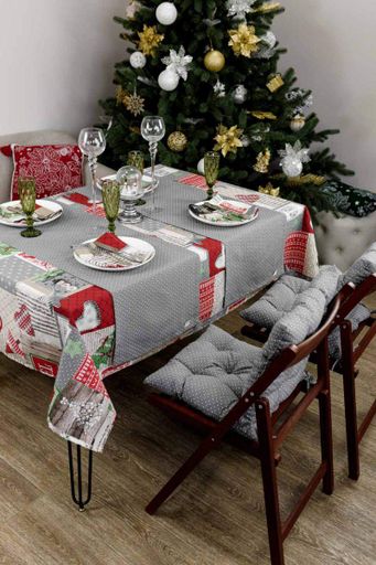 Ранер на стіл Merry Christmas сіра 40x140 см (031480) (1576948)