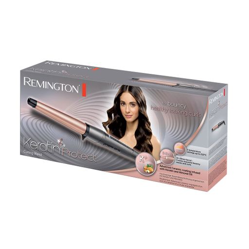 Плойка для волос Remington Keratin Protect конусная, диаметр 19-28 мм, с дисплеем, серебристая (CI83V6)