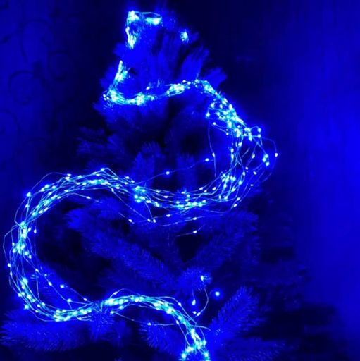 Новорічна конусна гірлянда 3 м 10 ниток 300 LED-лампочок Синій (1580296)