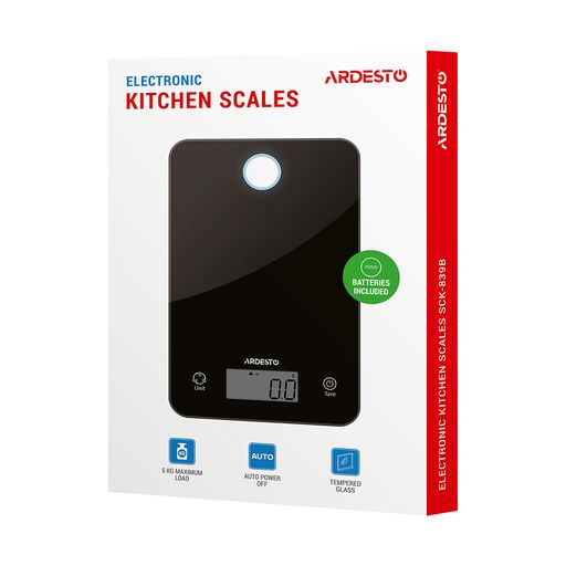 Ваги кухонні Ardesto Electronic Kitchen Scalts, чорні (SCK-839B)