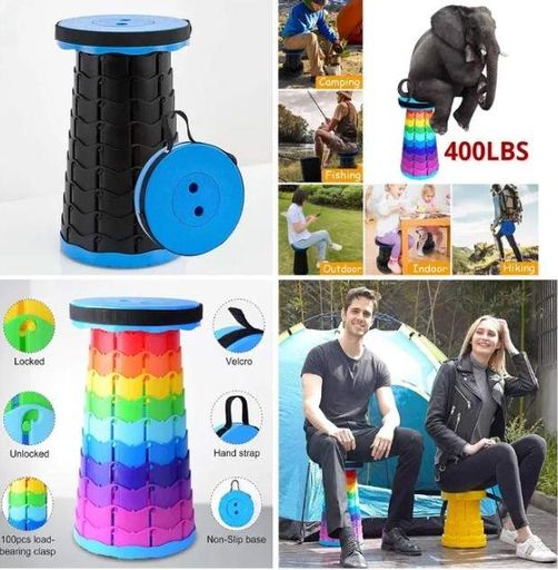 Складаний туристичний стілець No Brand Telescopic stool 47х25 см Різнокольоровий (2104618575) (1581817)