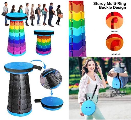 Складаний туристичний стілець No Brand Telescopic stool 47х25 см Різнокольоровий (2104618575) (1581817)